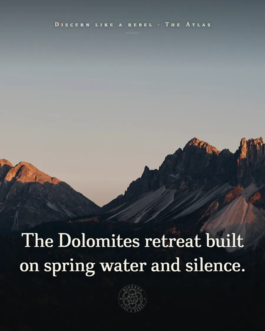 Forestis Instagram cover: The Dolomites retreat built on spring water and silence